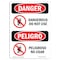 Signmission OSHA Sign, Do Not Use Bilingual, 10in X 7in Rigid Plastic, 7" W, 10" L, Bilingual Spanish OS-DS-P-710-VS-1645 - alternate 1